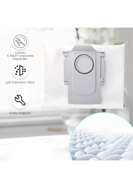 Süpürge ile Uyumlu 4&apos;lü Toz Torbası, Q5 Pro, Q7 Max, Q8 Max, S8, Q Revo S ile Uyumlu fiyatları