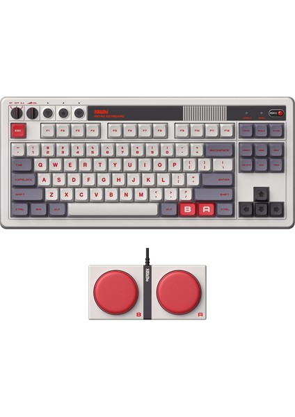 Retro Mekanik Klavye, /2.4g/usb-C Değiştirilebilir Oyun Klavyesi, 87 Tuşlu, Windows ve Için Çift Süper Programlanabilir Düğmeler - N Edition - Qwerty K