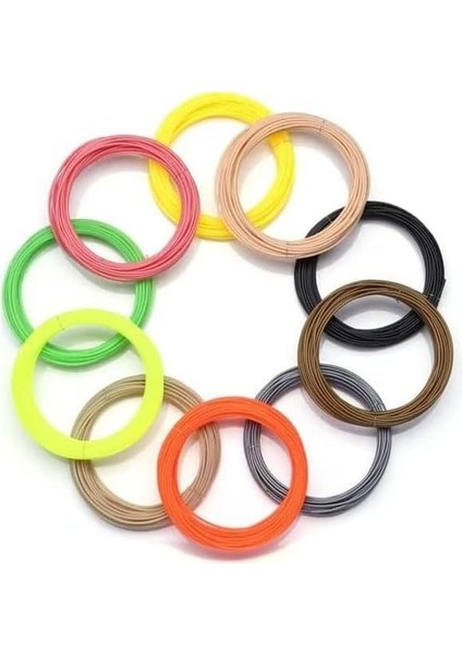 5 Renk 5 Metre 3D 3D Yazıcı Uyumlu Filament Vakumlu