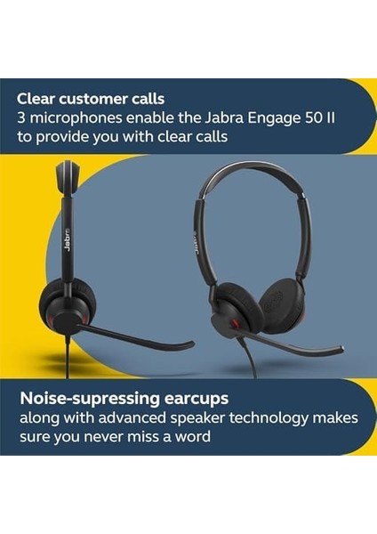 Engage 50 Iı Kablolu Kulaklık Bağlantı Çağrısı Kontrolü, Gürültü Engelleyici 3 Mic Teknolojisi ve Usb-A Kablosu - Zoom & Unify Gibi Tüm Öncü Birleşik Iletişim Platformlarıyla Çalışır - Siyah fiyatları