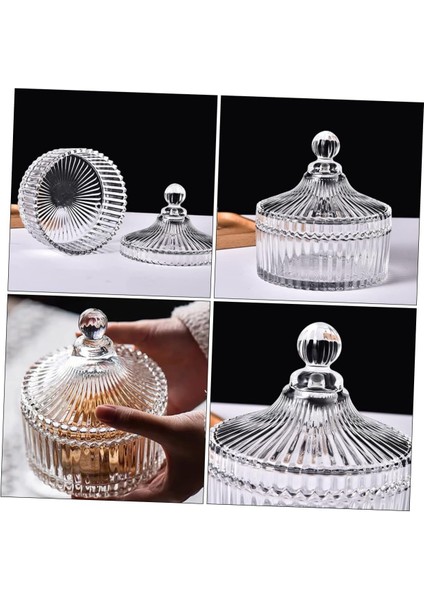 2&apos;li Kapaklı Cam Şeker Kavanozu Şekerlik