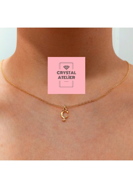 Altın Kaplama Üç Boyutlu Minimal Ç Harf Kolye – Kişiye Özel Baş Harf Kadın Kolye – Şık, Zarif ve Parlak Tasarım – Paslanmaz Çelik Gold Harf Kolye Hediye Seçeneği – 3 Boyutlu Harf Kolye