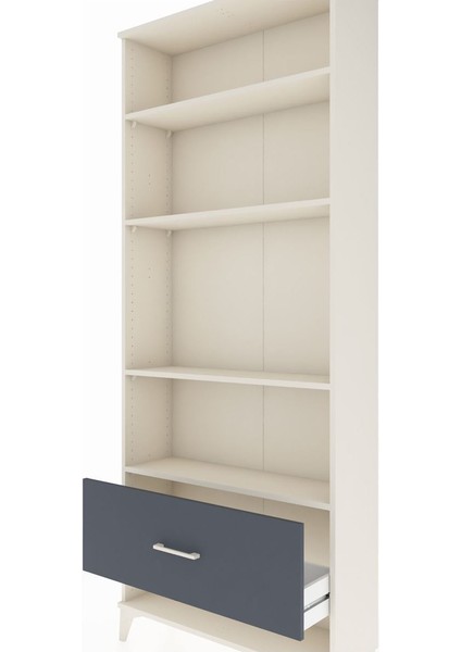 Arges Dolap 4 Raflı Tek Çekmeceli 88X30X221 Aytaşı-Antrasit indirimleri