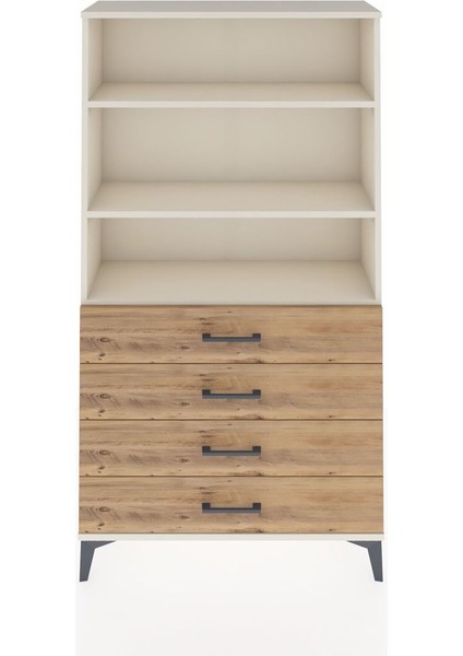 Arges Dolap 3 Raflı 4 Çekmeceli 88X30X163 Aytaşı-Çam