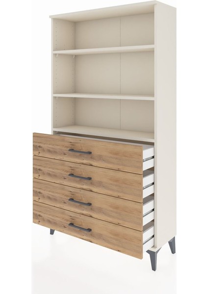 Arges Dolap 3 Raflı 4 Çekmeceli 88X30X163 Aytaşı-Çam fırsatları