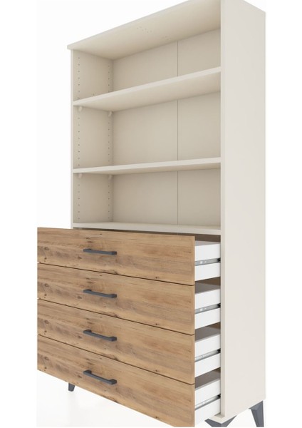 Arges Dolap 3 Raflı 4 Çekmeceli 88X30X163 Aytaşı-Çam indirimleri