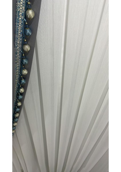 Simli Bambu Şantuklu Sık Pile 1/3 Ütü Istemez Ağır Gramajlı Tül Perde Her Odaya Uygundur fiyatları