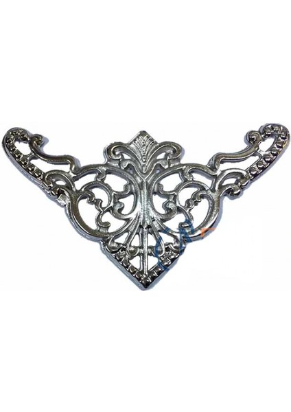 Dekoratif Köşe Süsü, Köşelik - Büyük, 31X55MM, Nikel, 100 Adet