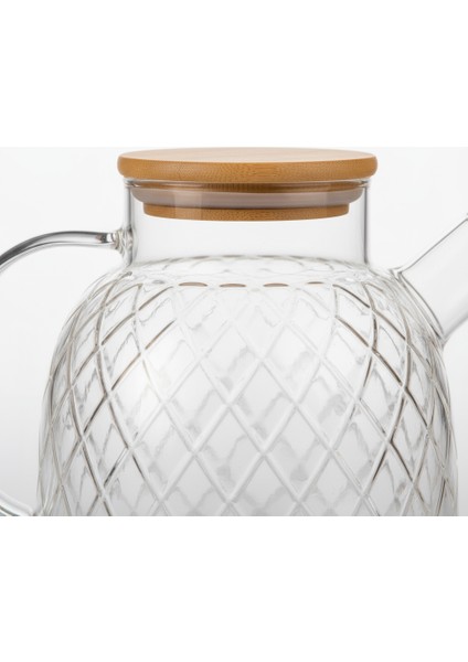 Bambu Kapaklı Cam Sürahi / Çok Amaçlı Cam Demlik 3,6 Litre fırsatları