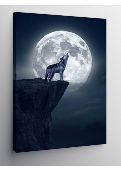 Kanvas Tablo Ayışığında Kurt 70 x 100 CNVSDKEY-126420-70-100