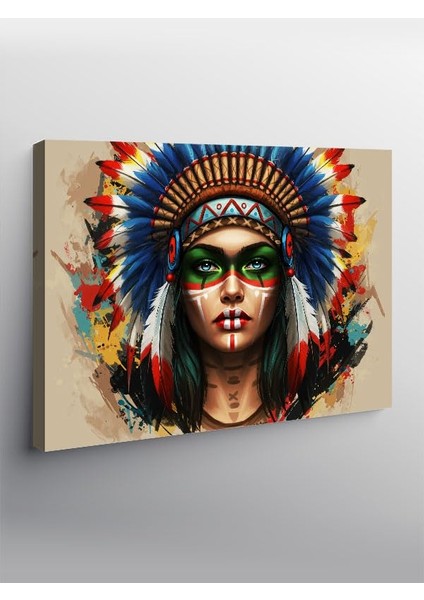 Kanvas Tablo Kızılderili Kadın Portresi YTCNVS501888, 70 x 100