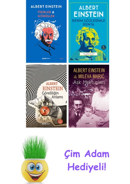 Albert Einstein 4 Kitap Seti + Çim Adam Hediye