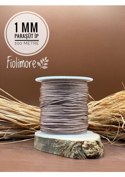 Paraşüt Ipi 1 mm 1.kalite (1 Bobin 100 Metre) Vizon Renk Takı Bileklik Ipi