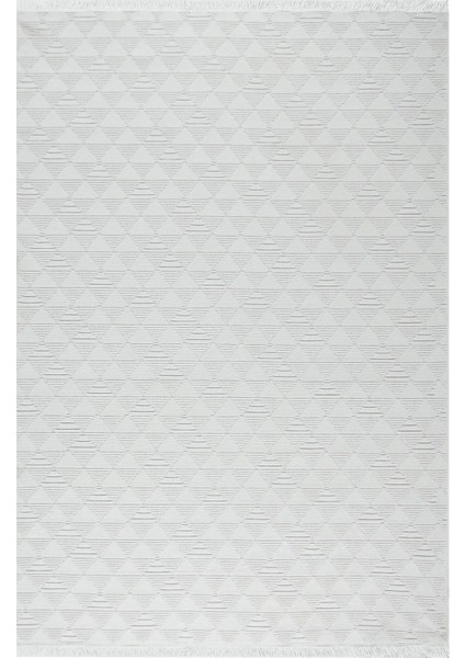 Jodar Modern Beyaz Yıkanabilir Polyester,pamuk Makine Halısı