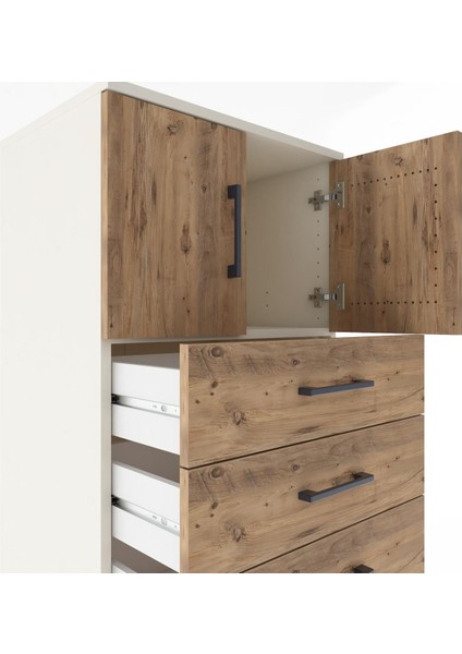 Hyperion Dolap Tek Raflı 8 Çekmeceli 2 Kapaklı 60X44X182 Aytaşı-Çam indirimleri