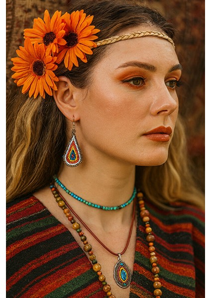 Sade Boncuklu Damlacık Küpe – Bohem & Etnik Stil fiyatları