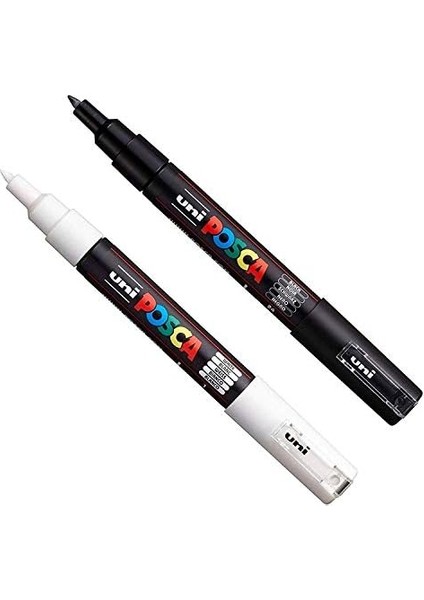 Pc-1m Sanatı Markör - Kumaş Cam Metal - Siyah + Beyaz (Her Birinden 1 Adet) fiyatları