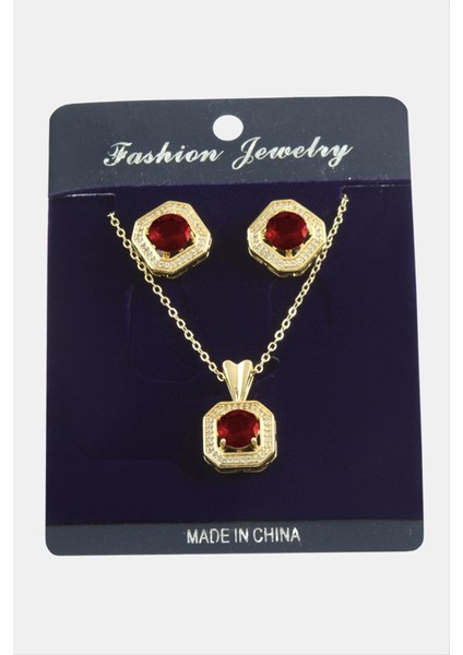 Kare Zirkon Taşlı Set Kolye indirimleri