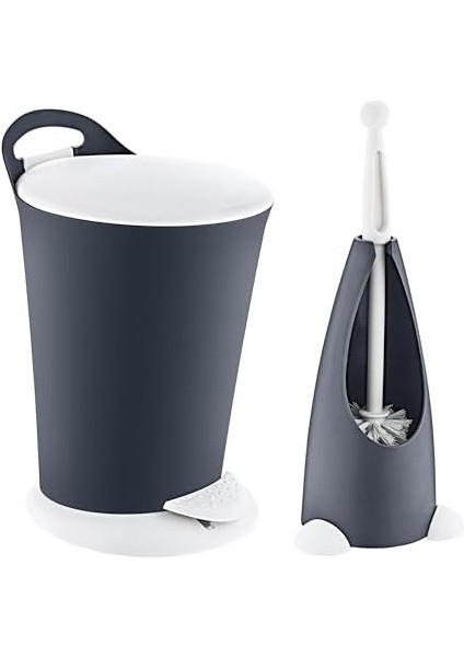 Penguen Pedallı Çöp Kovası ve Klozet Fırçası Set modelleri