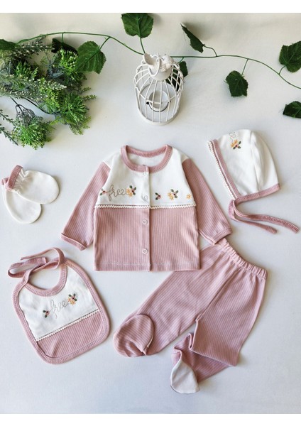 %100 Pamuk Kız Bebek Yenidoğan 5 Parça Hastane Çıkış Seti fiyatları