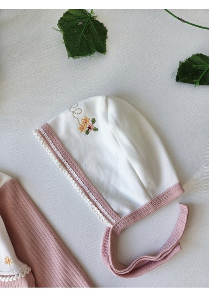 %100 Pamuk Kız Bebek Yenidoğan 5 Parça Hastane Çıkış Seti