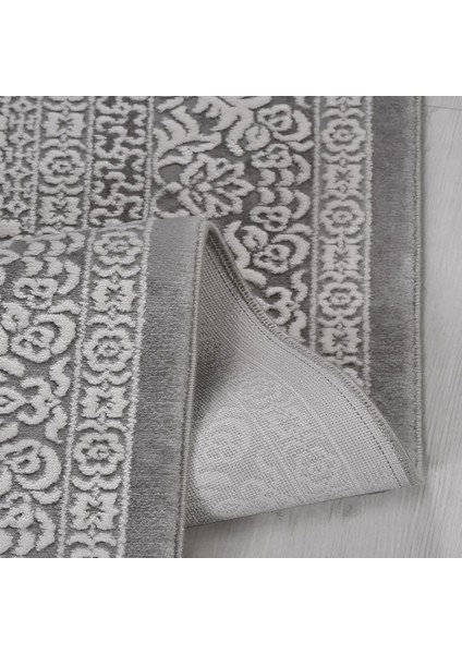 Arsizio Klasik Göbekli Gri Triko Akrilik Pamuk Atkılı Makine Halısı modelleri