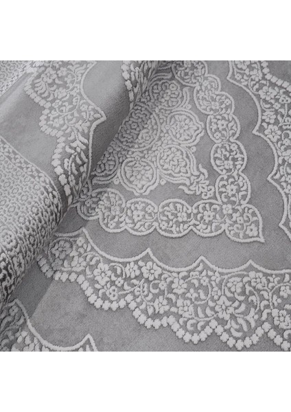 Arsizio Klasik Göbekli Gri Triko Akrilik Pamuk Atkılı Makine Halısı indirimleri