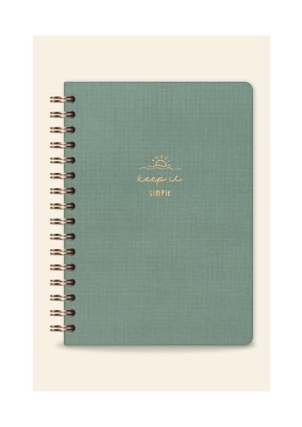 A5 Spiralli Sert Kapak Noktalı Tarihsiz Not Defteri Yeşil modelleri