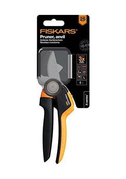 Anvil Bahçe, X-Serisi Powergear, P941, Döner Sap, Kuru Dallar Için, Yapışmaz Kaplama, Paslanmaz Çelik Bıçaklar, Uzunluk: 22,2 Cm, Siyah/turuncu, 1057174 modelleri