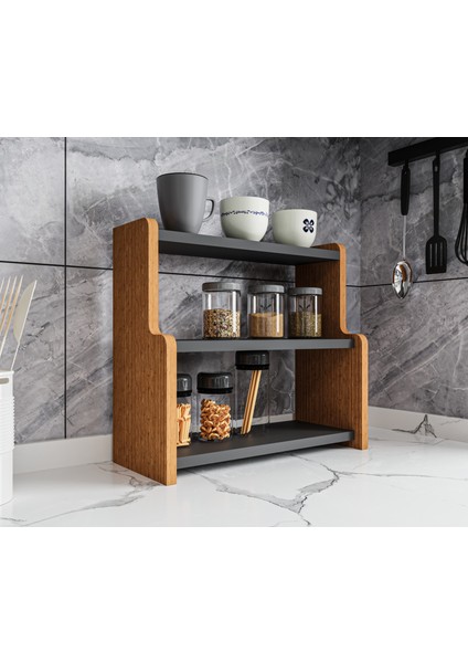 Mutfak Tezgah Üstü Organizer 3 Raflı Baharatlık Mutfak Banyo Düzenleyici