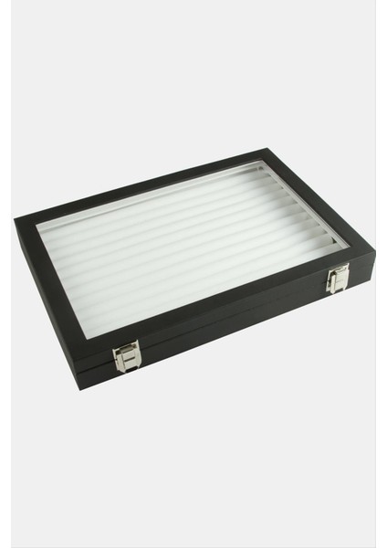 Cam Kapaklı Kelepçe Yüzük Standı 24*34 cm