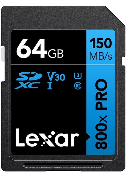 64GB Lexar LSD0800P064G-BNNNG Professıonal 800X Pro Sdxc Uhs-I Cards Up To 150MB/S Read C10 V30 U3