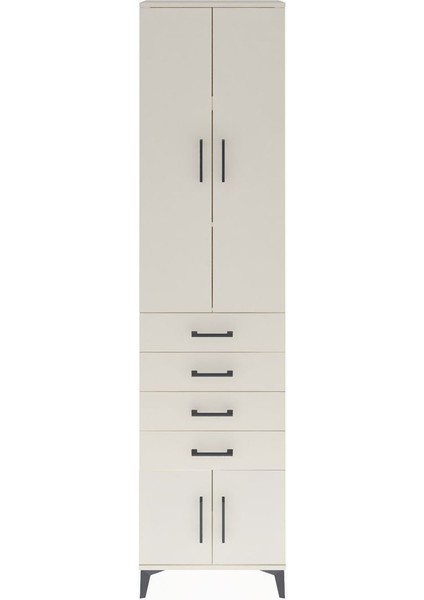 Arges Dolap 3 Raflı 4 Çekmeceli 4 Kapaklı 60X30X243 Aytaşı-Aytaşı