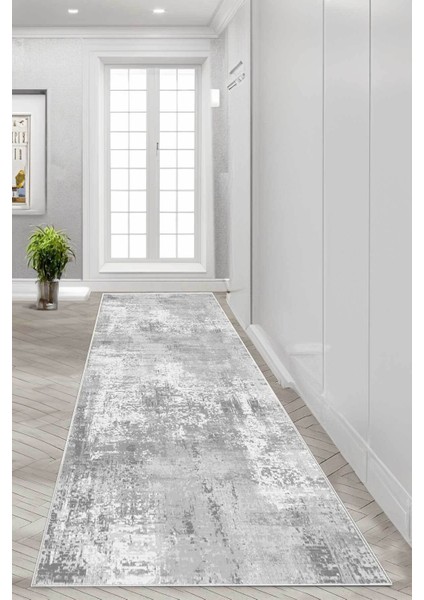 Yıkanabilir Kaymaz Gri Salon ve Mutfak Halısı, Koridor ve Yolluk Için Uygun