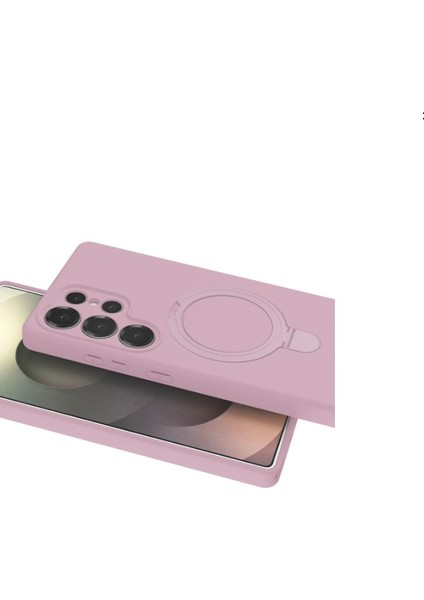 Samsung Galaxy S23 Ultra Regal Magsafe Standlı Kapak - Açık Pembe