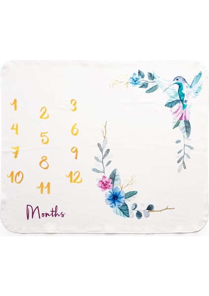 Çiçekleri Yeni Doğan Bebek Hediyesi Fotoğraf Battaniyesi