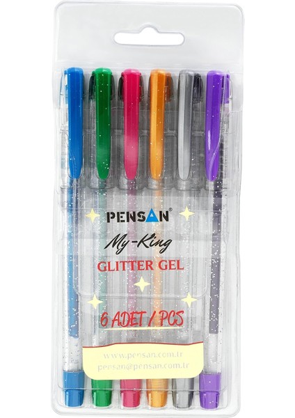 My-Kıng Simli Jel Kalem 6lı Set - PE02227JK00S6