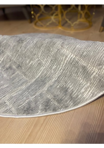 Kaymaz Tabanlı Yuvarlak Aksu Yolluk Halı Banyo ve Tuvalet Paspası Gri modelleri