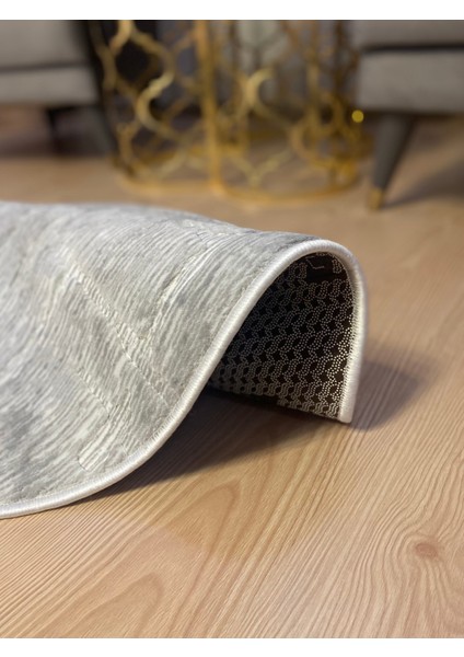 Kaymaz Tabanlı Yuvarlak Aksu Yolluk Halı Banyo ve Tuvalet Paspası Gri fırsatları