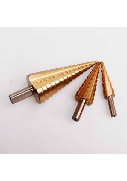 3 Lü Set Matkap Ucu Kademeli Sac Delme Aparatı Hss Titanyum Kaplama (5067) fırsatları