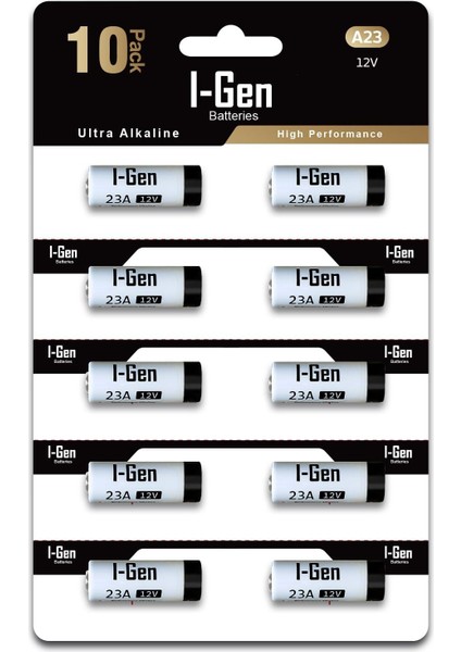 23A Pil 10&apos;lu Paket 12V MN21 Pil (A23 / 23A / V23GA / LRV08 / 8LR932)