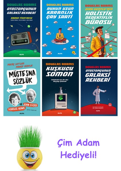 Douglas Adams 6 Kitap Seti + Çim Adam Hediye