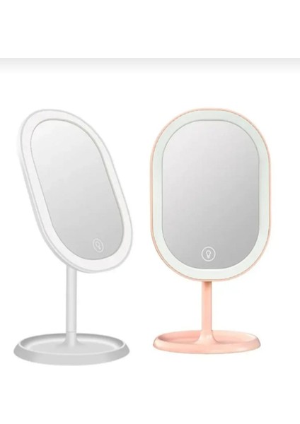 Beyaz Renk Oval Model Işıklı Makyaj Aynası Şarj Edilebilir Dekoratif Ayna fiyatları