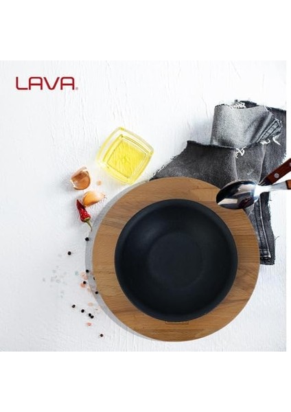 Döküm Yuvarlak Kase, Çap 14 Ahşap Altlıklı - Lv As 167 modelleri