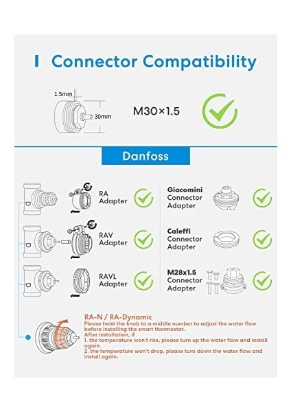 Akıllı Termostat Vanası, Uyumlu Akıllı Radyatör Vanası, Wlan Akıllı Termostat, Uzaktan Kontrol, Siri Assistant Uyumlu, Hub Gerekli, 6, 1 Adet, Beyaz modelleri
