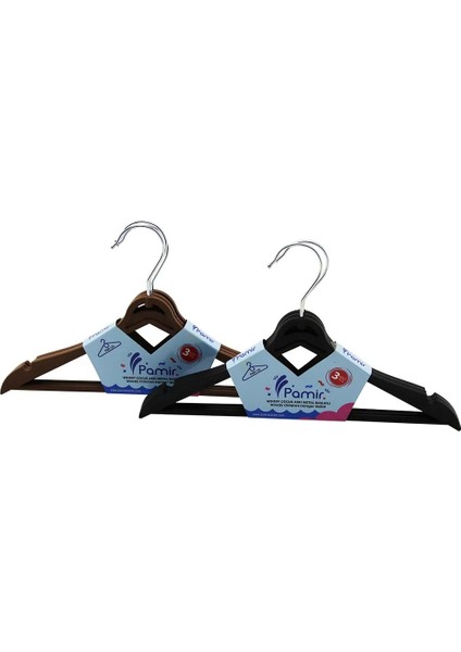 3pcs Plastik Çocuk Elbise Askısı Metal Başlıklı (4172)