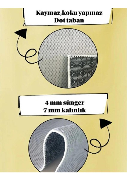 Gri Boncuk Soft Kaymaz Taban Halı Yolluk, Oda, Salon, Koridor, Mutfak Için Ideal fırsatları