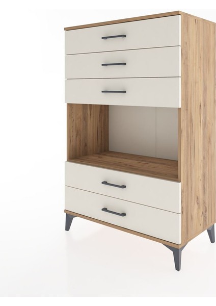 Hyperion Dolap Tek Raflı 5 Çekmeceli 88X44X134 Çam-Aytaşı modelleri