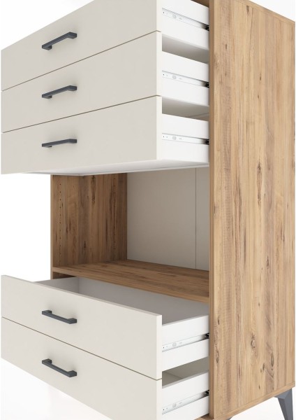 Hyperion Dolap Tek Raflı 5 Çekmeceli 88X44X134 Çam-Aytaşı indirimleri