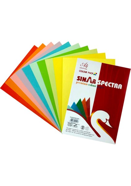 Sinar Spectra A4 Renkli Fotokopi Kağıdı 10 Renk 1100'LÜ Paket